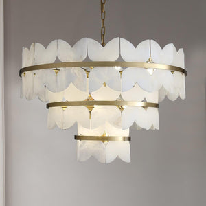 Alabaster Cloudscape Chandelier with 1/2 layer-Arialamps