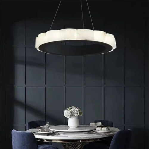 Alabaster Cloudy Chandelier-Chandelier-23"-Arialamps