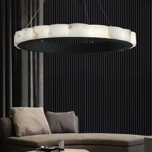 Alabaster Cloudy Chandelier-Chandelier-32"-Arialamps