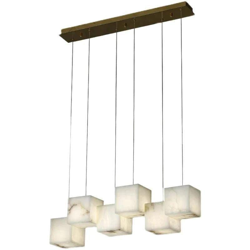 Alabaster Cubic Pendant-Pendant for living room,Pendant for kitchen,Pendant for bathrooms,Pendant for bedrooms,Pendant for foyer,Pendant for stairways,Pendant for dining room-6 Cubes-Arialamps
