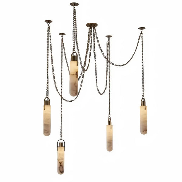 Alabaster Flint 1/2/3/5/7/9/12/15 - Light LED Multi - Drop Pendant - Arialamps