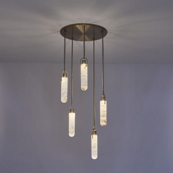 Alabaster Flint Additions Multi Light Pendant, Round Chandelier For staircase, Hallway Pendant for living room,Pendant for kitchen,Pendant for bathrooms,Pendant for bedrooms,Pendant for foyer,Pendant for stairways,Pendant for dining room Kevin Studio Inc