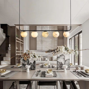 Alabaster Global Linear Chandelier L40"-Chandelier-Arialamps