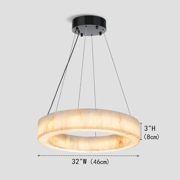 Alabaster Halo Ring Chandelier-chandeliers for dining room,chandeliers for stairways,chandeliers for foyer,chandeliers for bedrooms,chandeliers for kitchen,chandeliers for living room-Arialamps