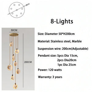 Alabaster Long Staircase Chandelier 5 styles-NORMAL-Arialamps