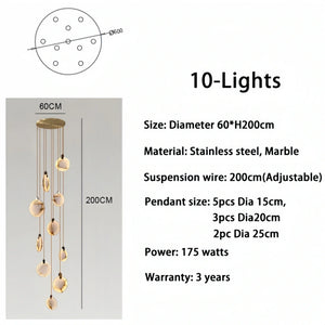 Alabaster Long Staircase Chandelier 5 styles-NORMAL-Arialamps