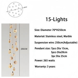 Alabaster Long Staircase Chandelier 5 styles-NORMAL-Arialamps