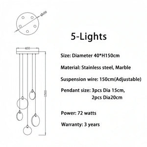 Alabaster Long Staircase Chandelier 5 styles-NORMAL-Arialamps