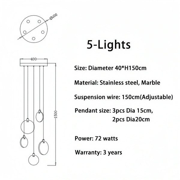 Alabaster Long Staircase Chandelier 5 styles-NORMAL-Arialamps