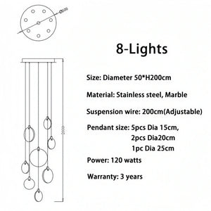 Alabaster Long Staircase Chandelier 5 styles-NORMAL-Arialamps