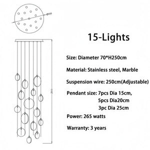 Alabaster Long Staircase Chandelier 5 styles-NORMAL-Arialamps