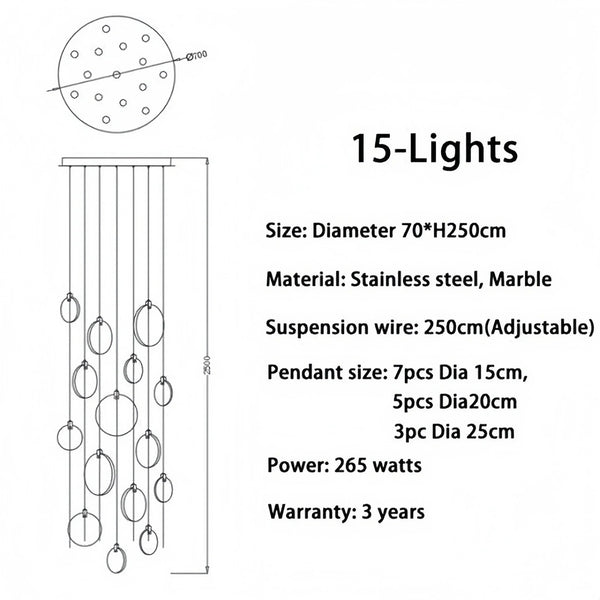 Alabaster Long Staircase Chandelier 5 styles-NORMAL-Arialamps