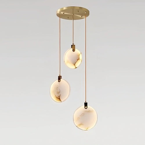 Alabaster Long Staircase Chandelier 5 styles-NORMAL-3 Lights-Arialamps