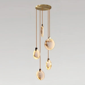 Alabaster Long Staircase Chandelier 5 styles-NORMAL-5 Lights-Arialamps
