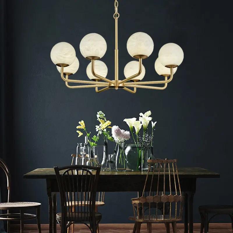 Alabaster Modern Global Dining Chandelier-Arialamps