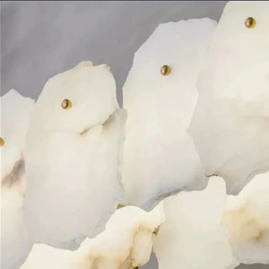 Alabaster Moira Marble Modern Snowflake Round Chandelier