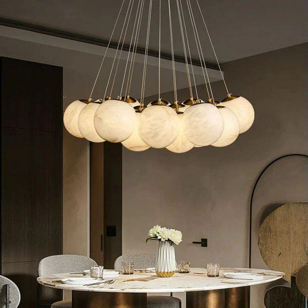 Alabaster Multi-lights Ceiling Pendant-Pendant for living room,Pendant for kitchen,Pendant for bathrooms,Pendant for bedrooms,Pendant for foyer,Pendant for stairways,Pendant for dining room-Arialamps