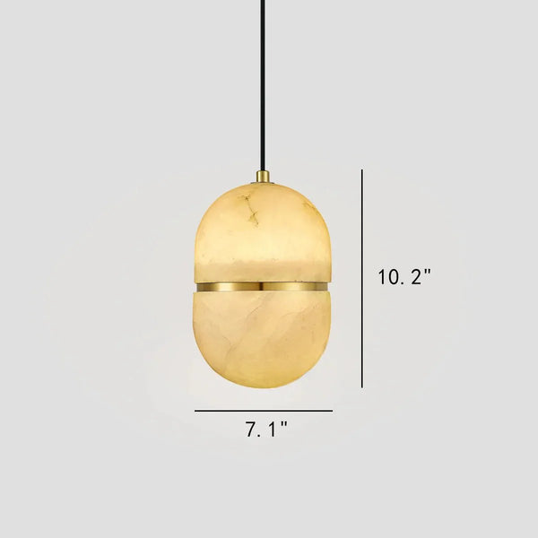 Alabaster Oval Pendant 5.9" D 7.1" D - Arialamps