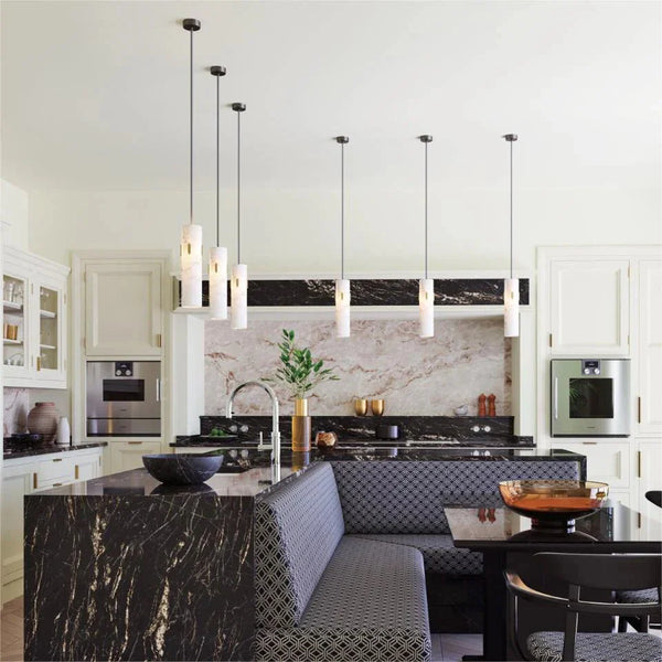 Alabaster Pendant Light with Deco - Arialamps