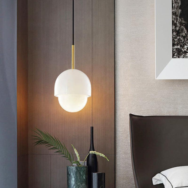 Alabaster Simple Bedside Pendant Light-Pendant for living room,Pendant for kitchen,Pendant for bathrooms,Pendant for bedrooms,Pendant for foyer,Pendant for stairways,Pendant for dining room-8"D-Arialamps