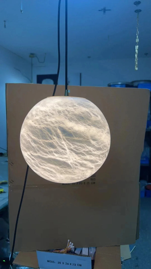 Alabaster Spherical Pendant Light - Arialamps