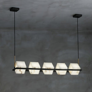Alabaster Square Box Chandelier with 4/5/6/8/9 heads-Arialamps