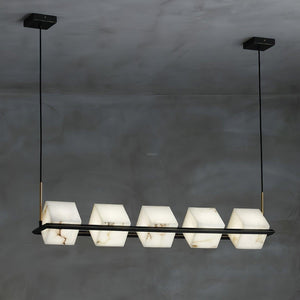 Alabaster Square Box Chandelier with 4/5/6/8/9 heads-Arialamps