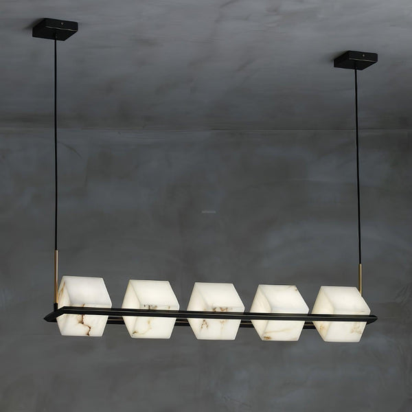 Alabaster Square Box Chandelier with 4/5/6/8/9 heads-Arialamps