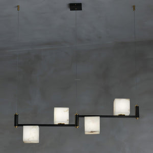 Alabaster Square Box Chandelier with 4/5/6/8/9 heads-Arialamps