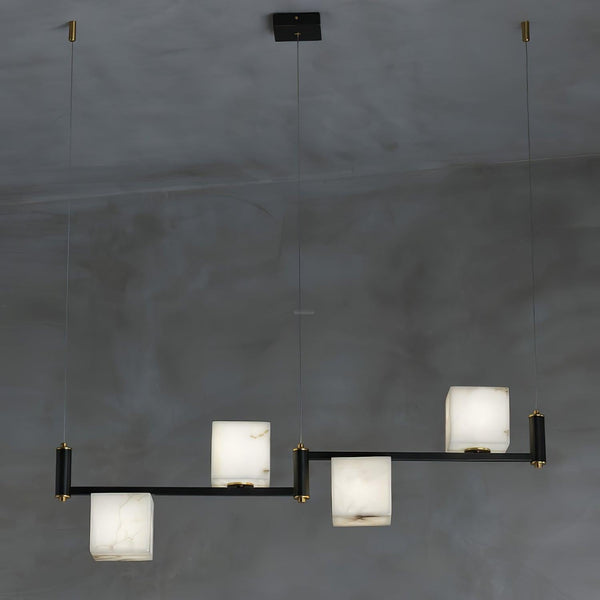 Alabaster Square Box Chandelier with 4/5/6/8/9 heads-Arialamps