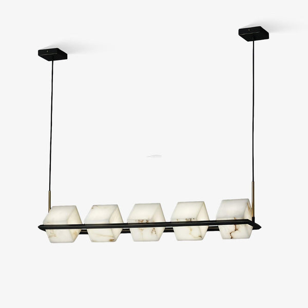 Alabaster Square Box Chandelier with 4/5/6/8/9 heads-Arialamps