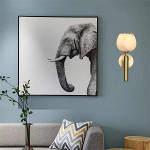 Antonia Modern Alabaster Globe Wall Sconce For Bedroom - Arialamps