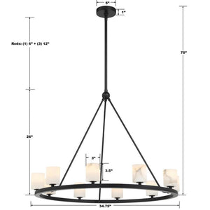 Argona 12 Light Alabaster Chandelier-chandelier for bedroom,chandelier for dining room,chandelier for stairways,chandelier for foyer,chandelier for bathrooms,chandelier for living room-Arialamps