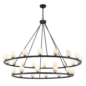 Argona 30 Light Alabaster Chandelier-chandelier for bedroom,chandelier for dining room,chandelier for stairways,chandelier for foyer,chandelier for bathrooms,chandelier for living room-Black-Arialamps