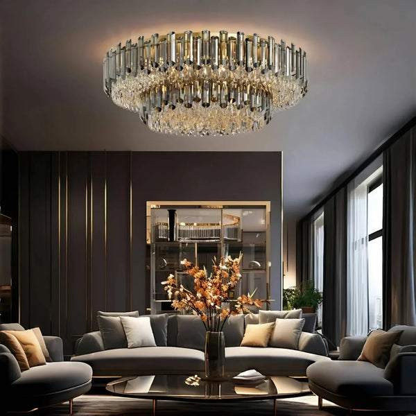 Arina Luxury Round Crystal Chandelier 31" - Arialamps