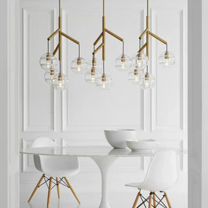 Art Glass Ball Sedona Triple Chandelier - Arialamps
