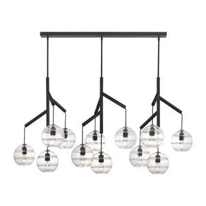 Art Glass Ball Sedona Triple Chandelier - Arialamps