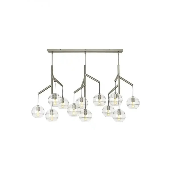 Art Glass Ball Sedona Triple Chandelier - Arialamps