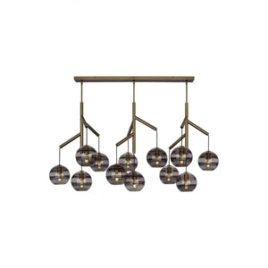 Art Glass Ball Sedona Triple Chandelier - Arialamps