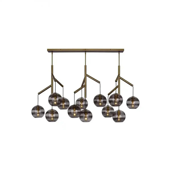 Art Glass Ball Sedona Triple Chandelier - Arialamps