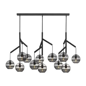 Art Glass Ball Sedona Triple Chandelier - Arialamps