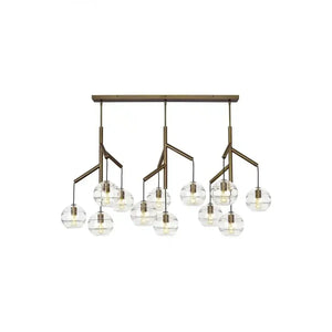 Art Glass Ball Sedona Triple Chandelier - Arialamps