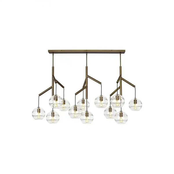 Art Glass Ball Sedona Triple Chandelier - Arialamps