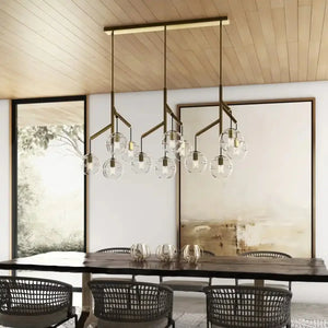 Art Glass Ball Sedona Triple Chandelier - Arialamps