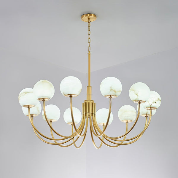 Aurelian Alabaster Globe Chandelier with 6/8/10/12 heads-Arialamps