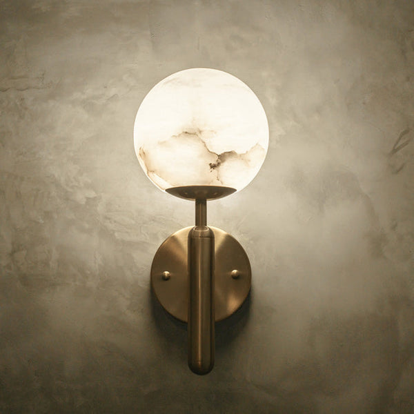Aurora Alabaster Global Wall Light, Bedroom Wall Light