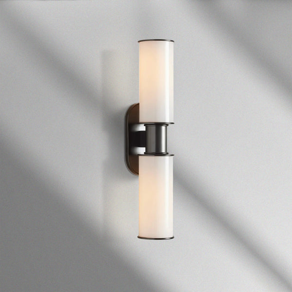 Harlin Modern Milk Glass 2-Light Wall Sconce