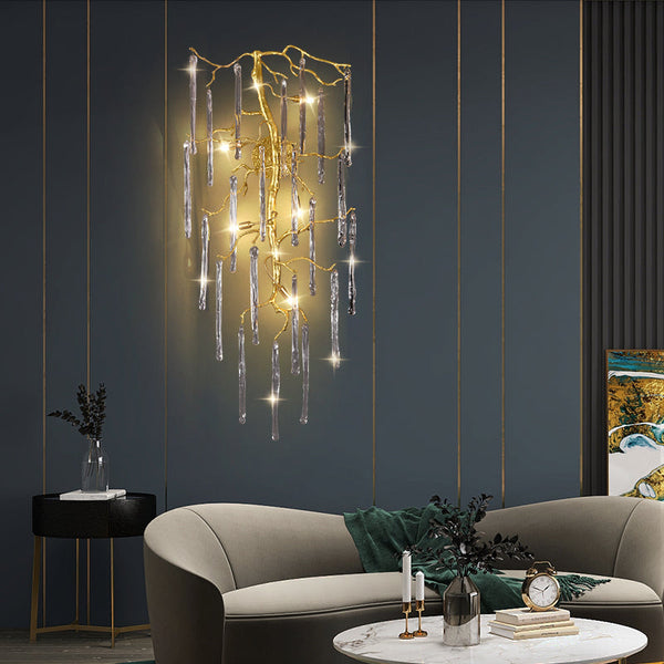 Beathe Light Luxury Crystal Branch Wall Sconce-Wall Sconce-Arialamps