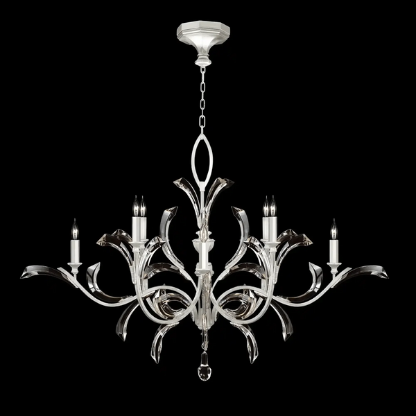 Blush Beveled Arcs 8 - Light Chandelier - Arialamps