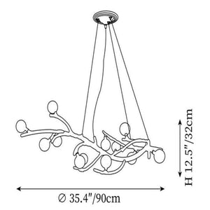 Boho Tree Branch Modern Chandelier-chandeliers for dining room,chandeliers for stairways,chandeliers for foyer,chandeliers for bedrooms,chandeliers for kitchen,chandeliers for living room-12 heads Size: Dia 35.4″(90cm) x H 12.5″(32cm)-Arialamps